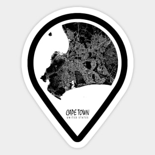 Cape Town, South Africa City Map - Travel Pin Sticker